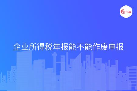 企业所得税年报能不能作废申报