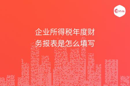 企业所得税年度财务报表是怎么填写