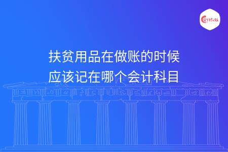 扶贫用品在做账的时候应该记在哪个会计科目