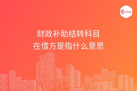 财政补助结转科目在借方是指什么意思