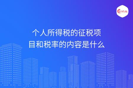 個人所得稅的征稅項目和稅率的內容是什么