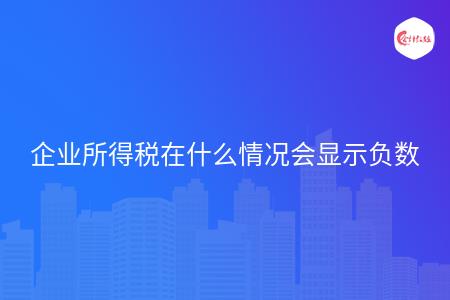 企業(yè)所得稅在什么情況會顯示負(fù)數(shù)