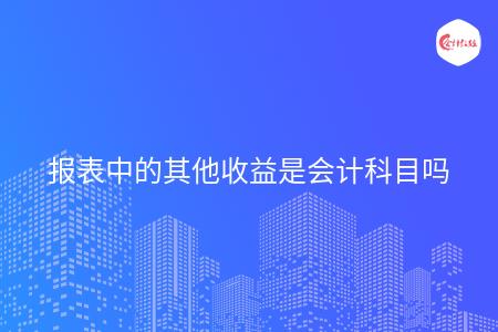 報(bào)表中的其他收益是會(huì)計(jì)科目嗎