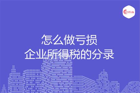 怎么做亏损企业所得税的分录