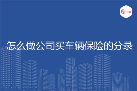 怎么做公司买车辆保险的分录