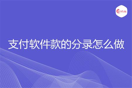 支付软件款的分录怎么做