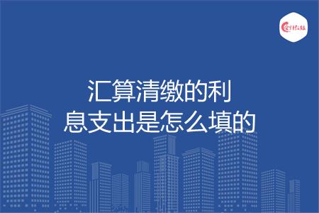 汇算清缴的利息支出是怎么填的