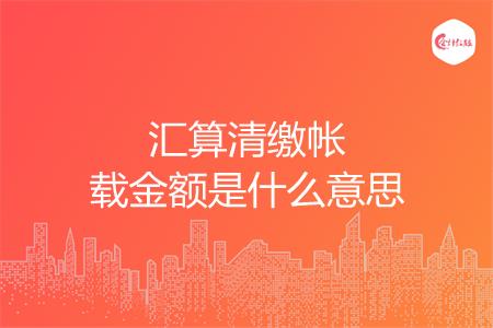 汇算清缴帐载金额是什么意思