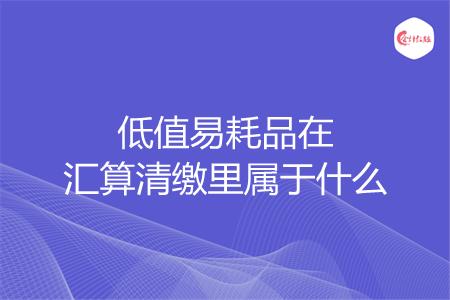 低值易耗品在汇算清缴里属于什么
