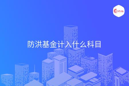 防洪基金计入什么科目
