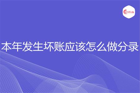 本年发生坏账应该怎么做分录