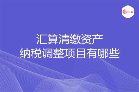汇算清缴资产纳税调整项目有哪些